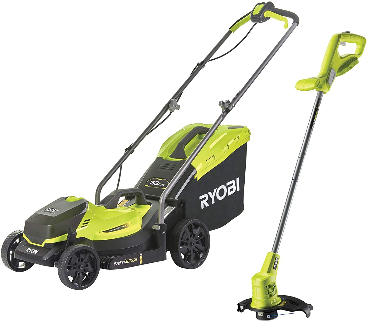 Ryobi RLM18X33B50LT23A 18V ONE+™ Cordless 33cm Lawnmower & 23cm Grass Trimmer (1 x 5.0Ah)