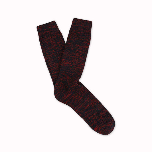 Melange Socks | Navy + Red | UK6-10.5